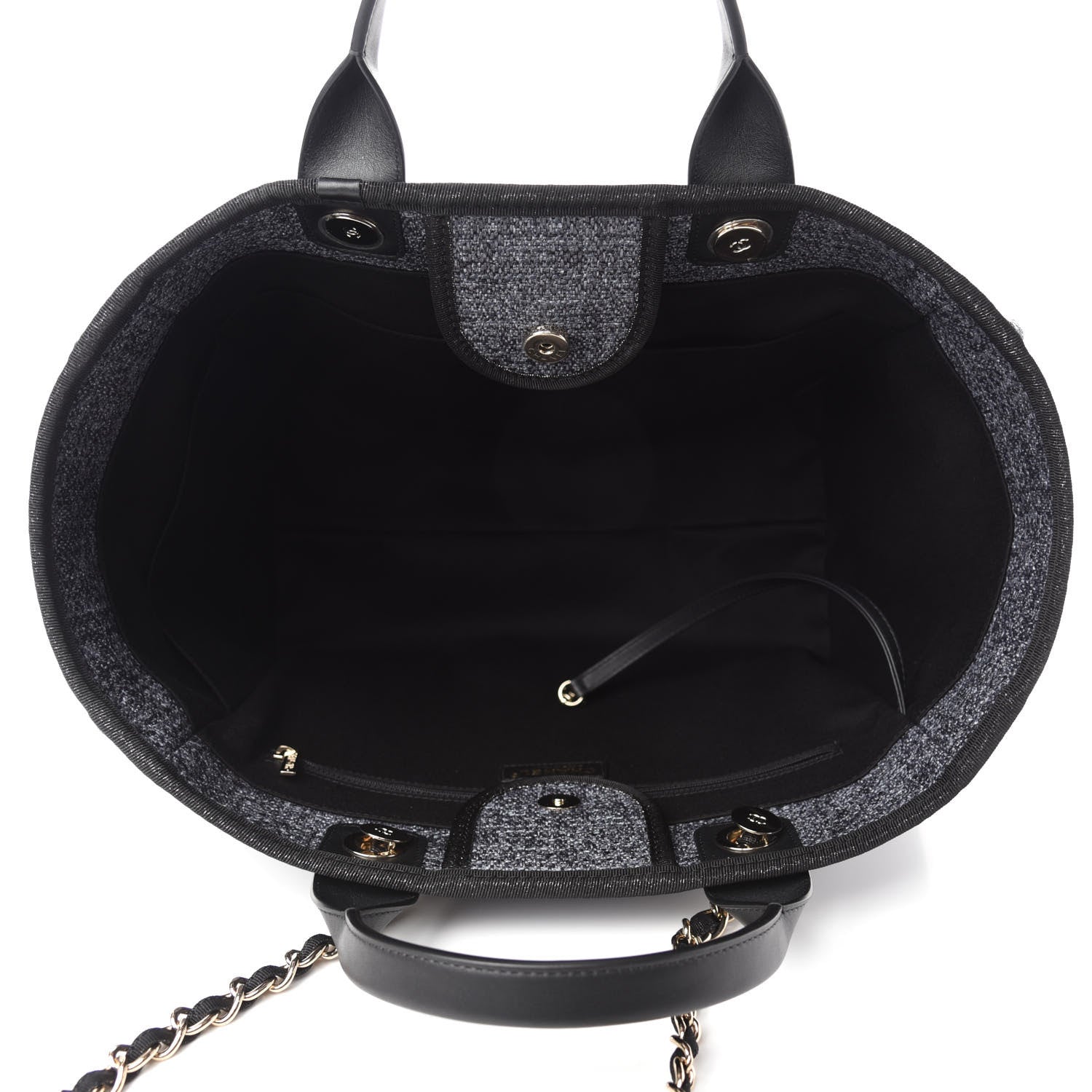 Chanel Lurex Boucle Medium Deauville Tote Black 5 of 11