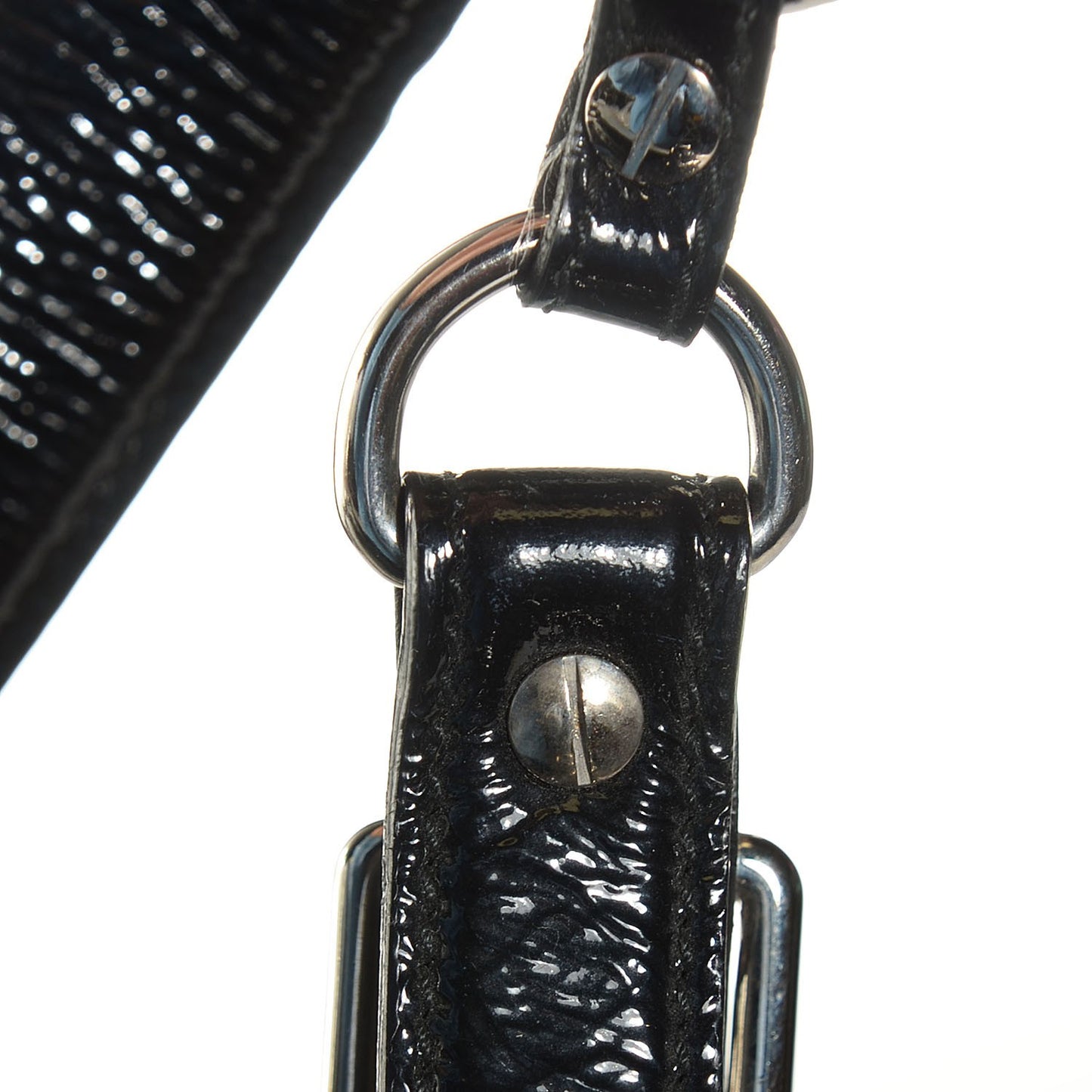 Patent Leather Stingray Cherche Midi Chain Shoulder Bag Black
