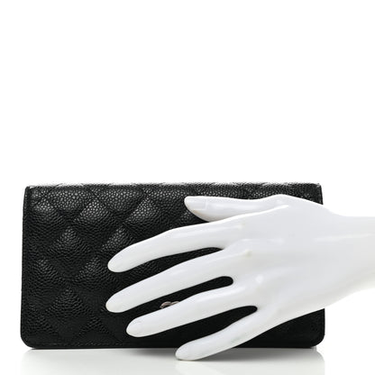 Chanel Caviar Quilted Yen Wallet Black 2 of 9