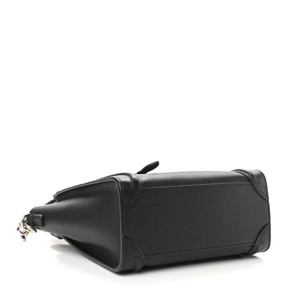 Celine Drummed Calfskin Nano Luggage Black 3 of 8