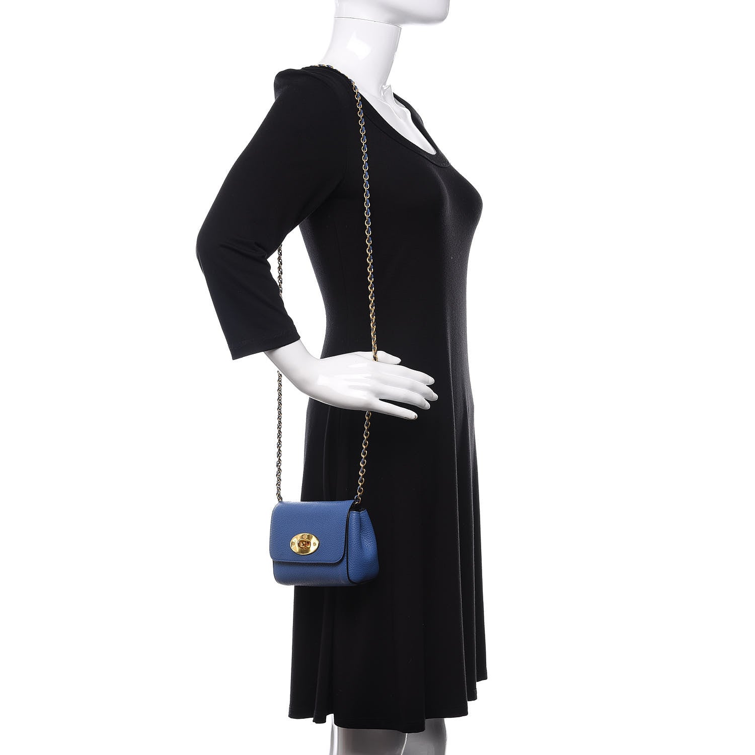 Mulberry Small Classic Grain Calfskin Mini Lily Porcelain Blue 2 of 10