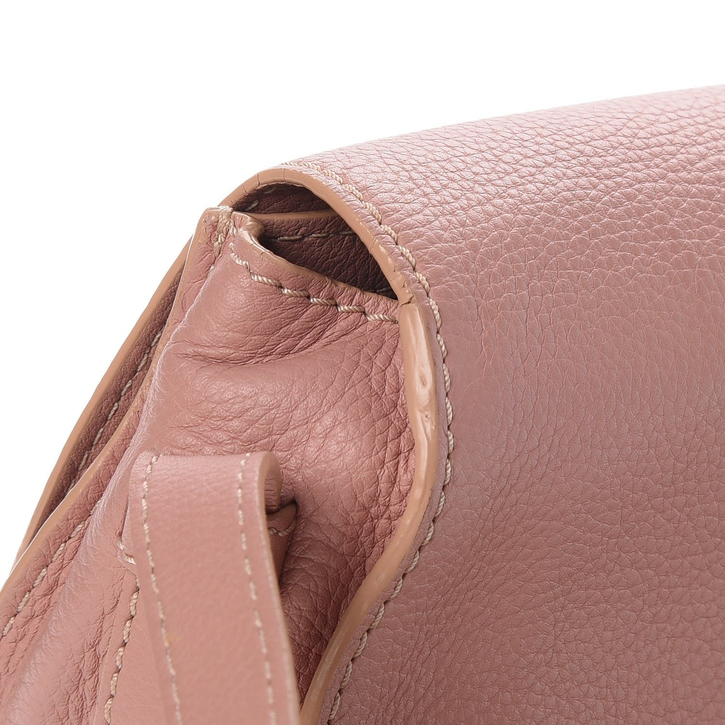 Grained Calfskin Small Marcie Saddle Bag Anemone Pink