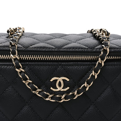Chanel Caviar Quilted Small Tiny CC Vanity Case With Chain  Black 8 of 11
