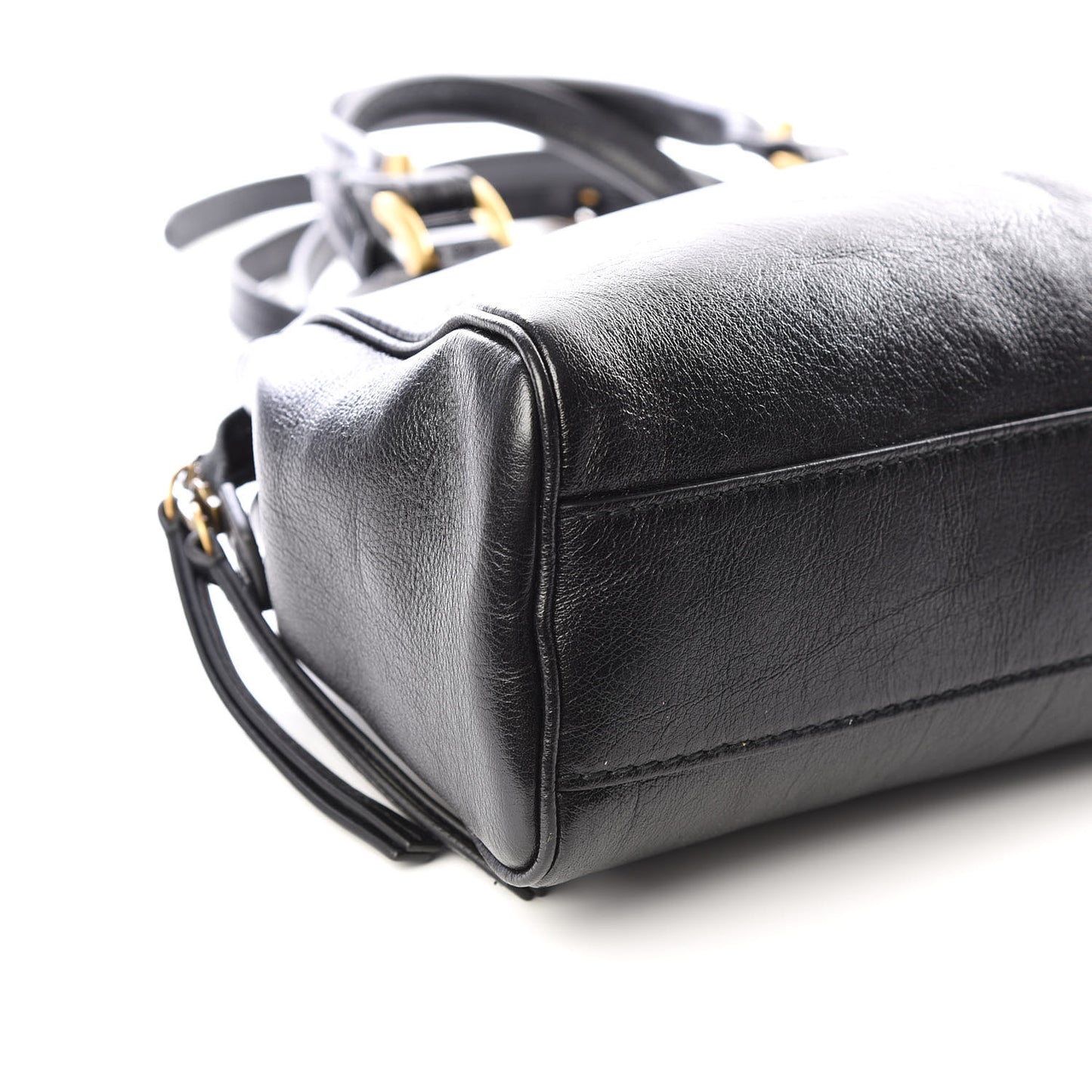 Calfskin Medium Re(Belle) Top Handle Bag Black