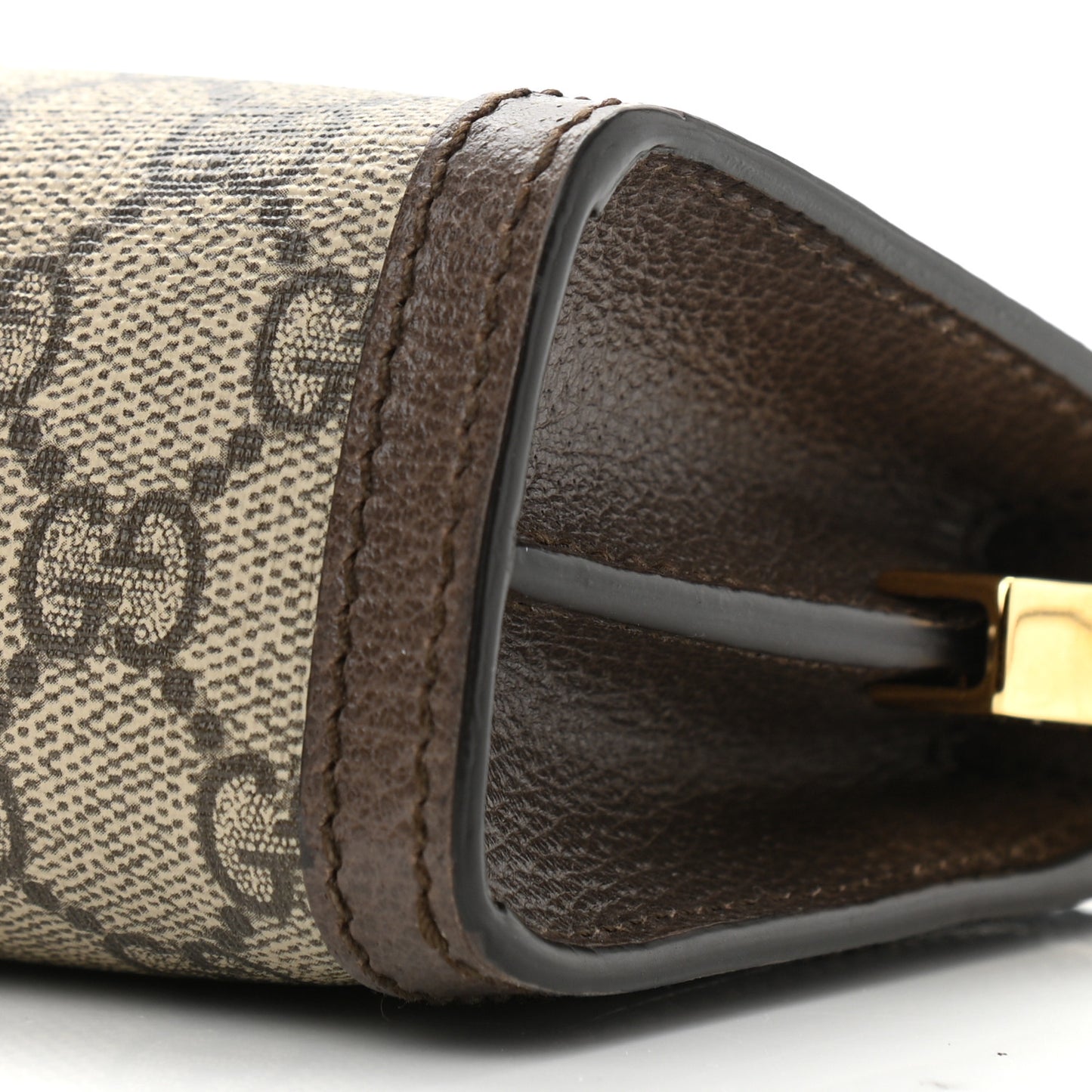 GG Supreme Monogram Textured Dollar Calfskin Web Mini Ophidia Chain Shoulder Bag Beige Ebony New Acero