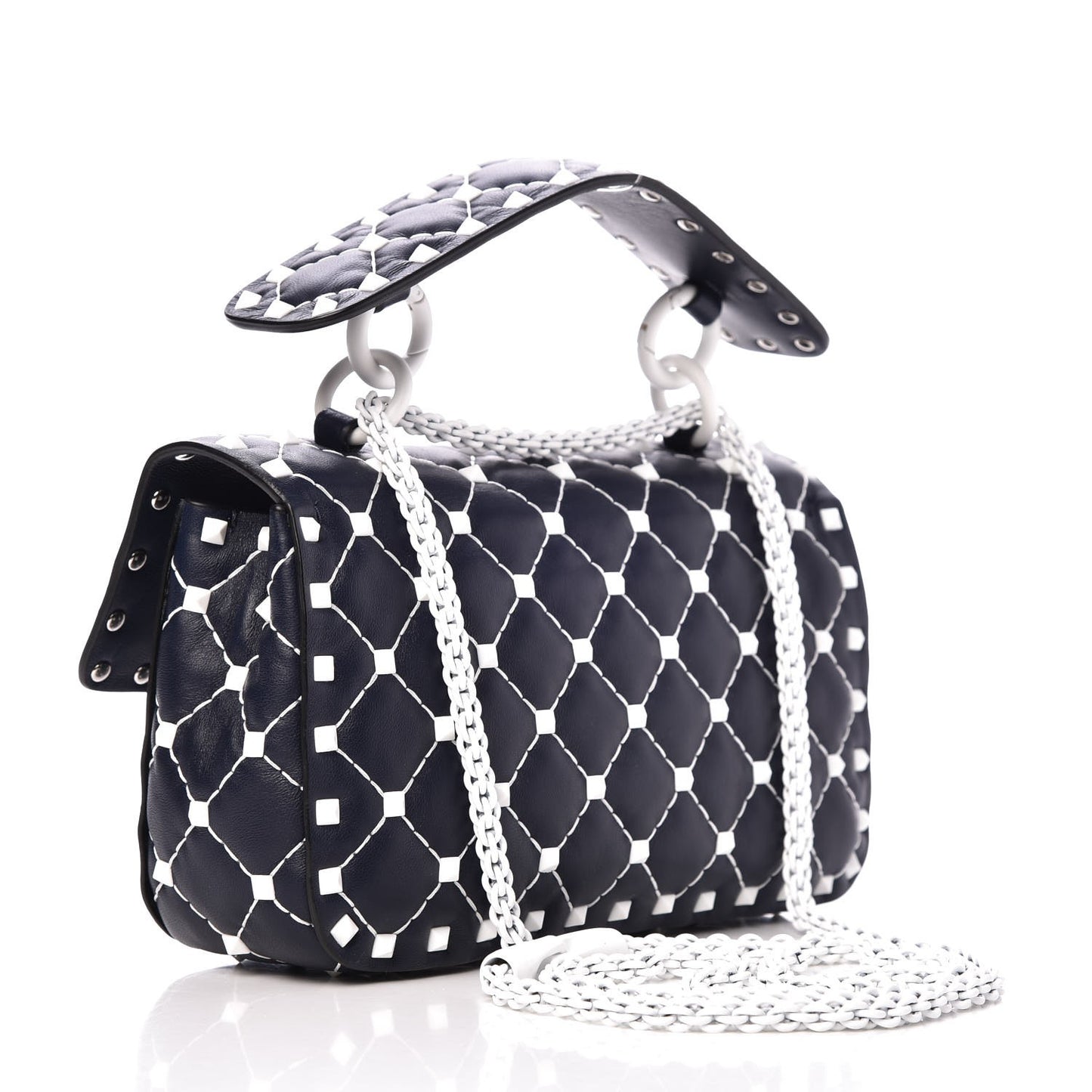 Nappa Small Free Rockstud Spike Shoulder Bag Marine