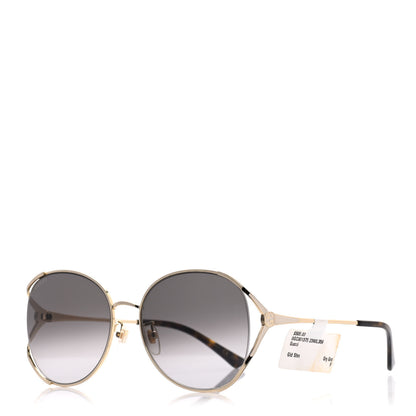 Gucci Oversized Round Frame GG0650S Sunglasses Gold 1 of 8