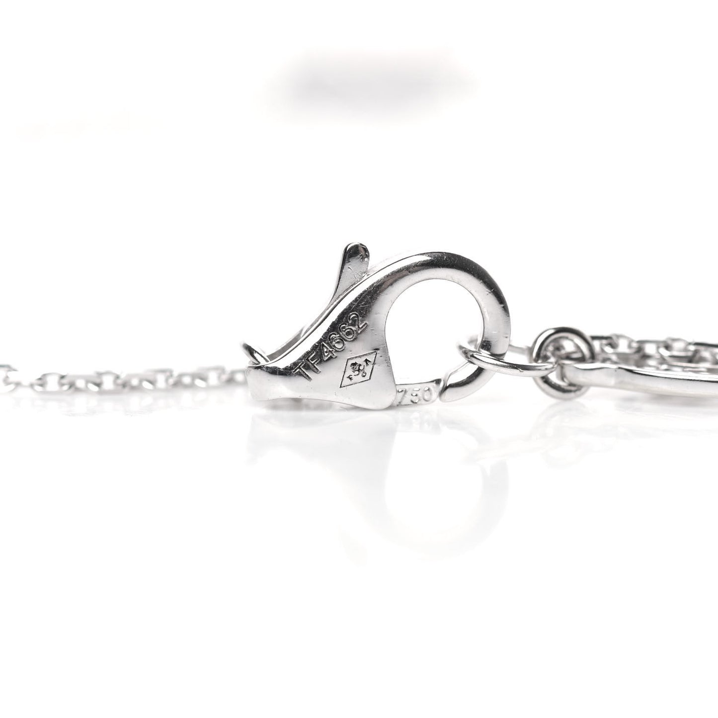 18K White Gold Diamond Symbols Cross Pendant Necklace