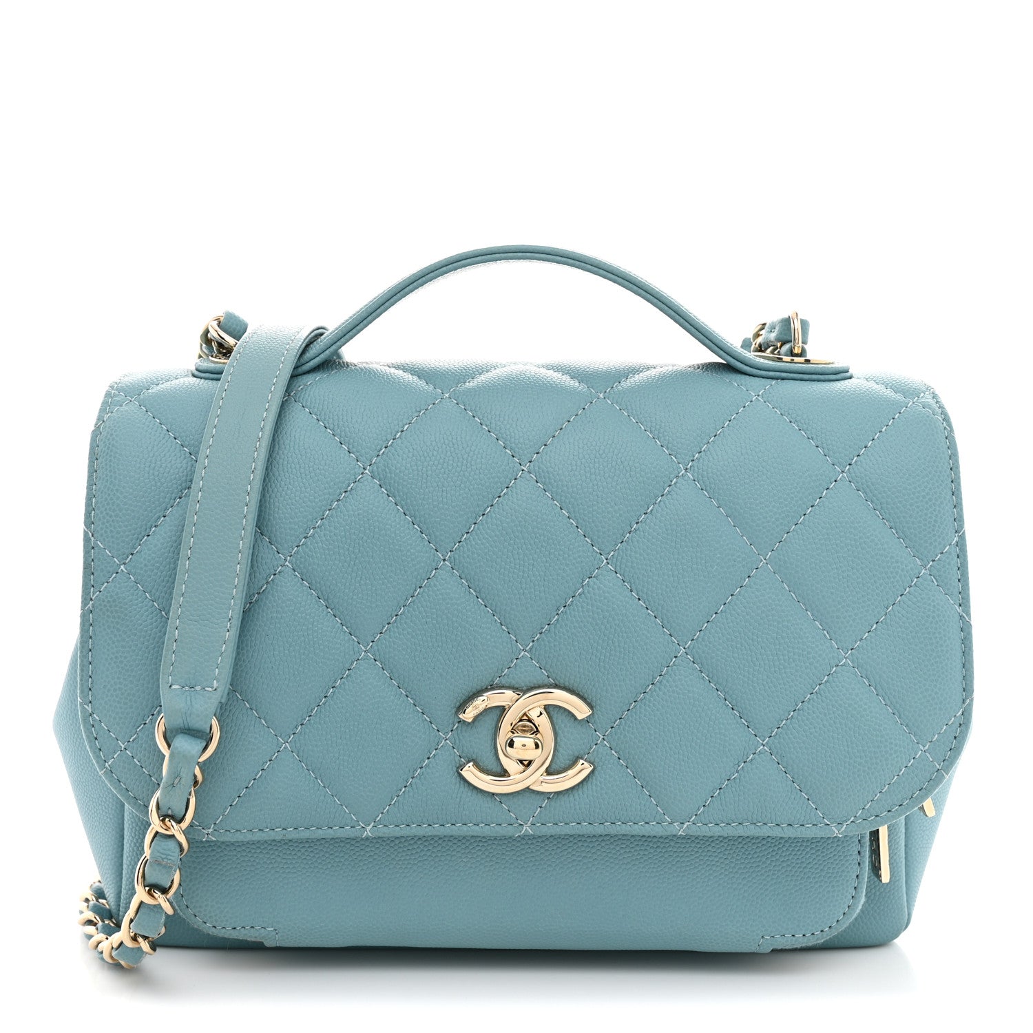 Chanel Caviar Quilted Medium Business Affinity Flap Light Blue 1 of 10