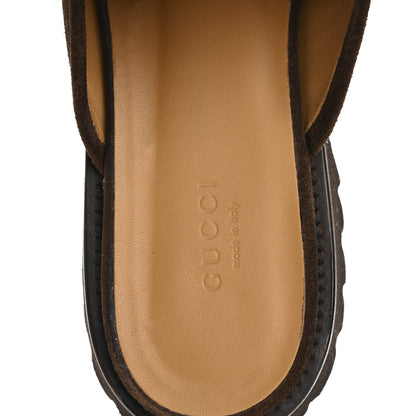 Gucci Suede Horsebit Platform Mules 39 Washed Brown 7 of 15