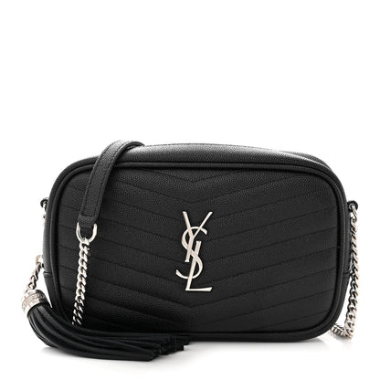 Saint Laurent Grain De Poudre Matelasse Monogram Mini Lou Camera Bag Black 1 of 10