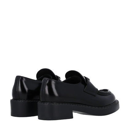 Prada Spazzolato Metal Triangle Logo 50mm Loafers 36 Black 5 of 11