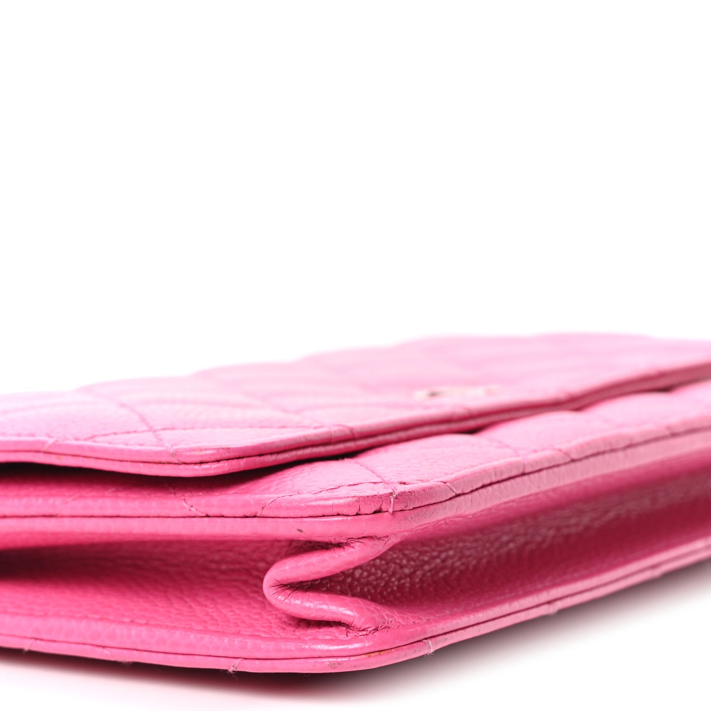Caviar Quilted Wallet on Chain WOC Pink