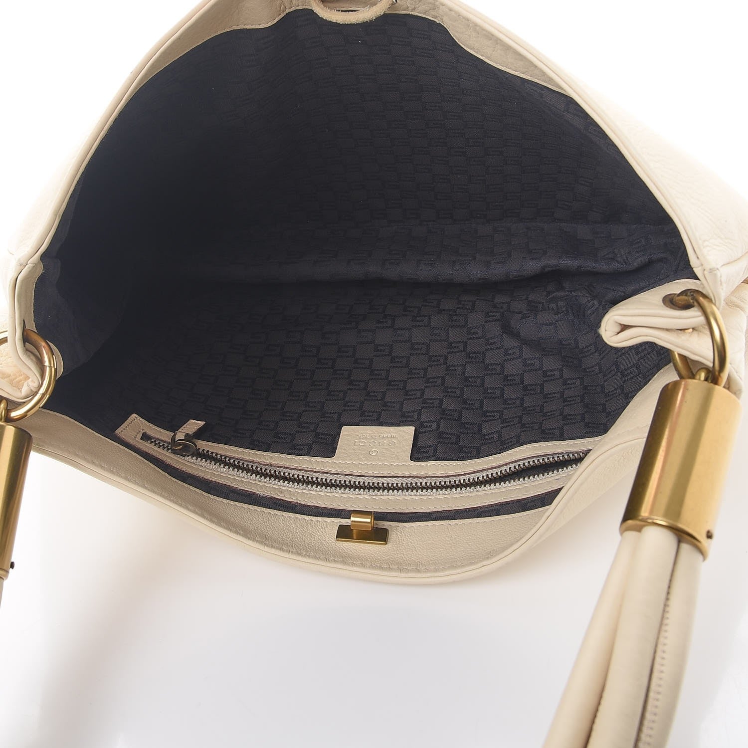Gucci Calfskin Drawstring Hobo White 5 of 10