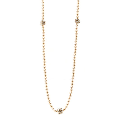 Chanel Pearl CC Camellia Long Necklace Gold 1 of 7