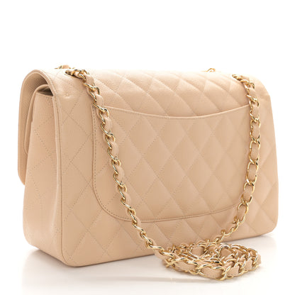 Chanel Caviar Quilted Jumbo Double Flap Beige Clair 3 of 10