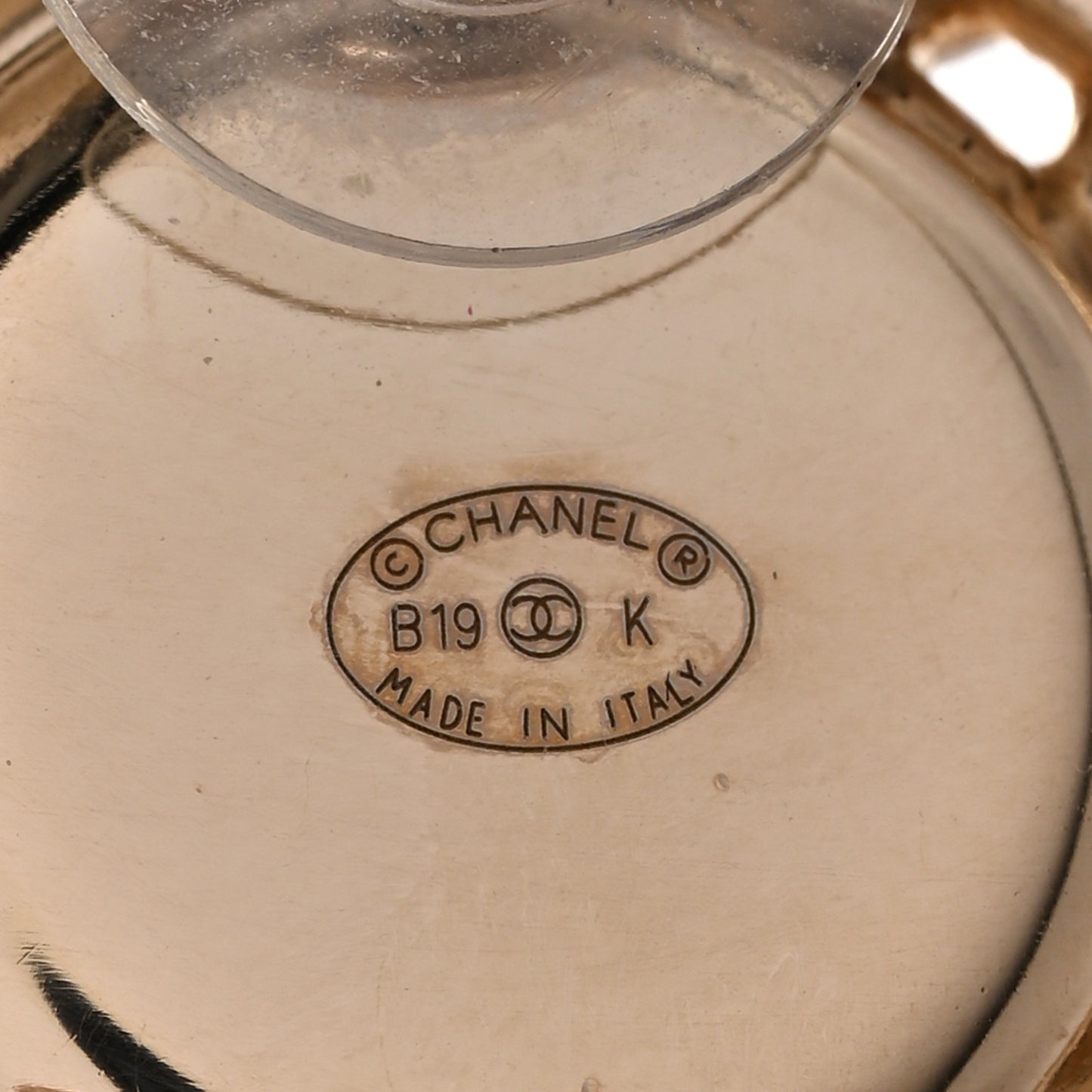 Pearl Crystal CC Round Earrings Gold