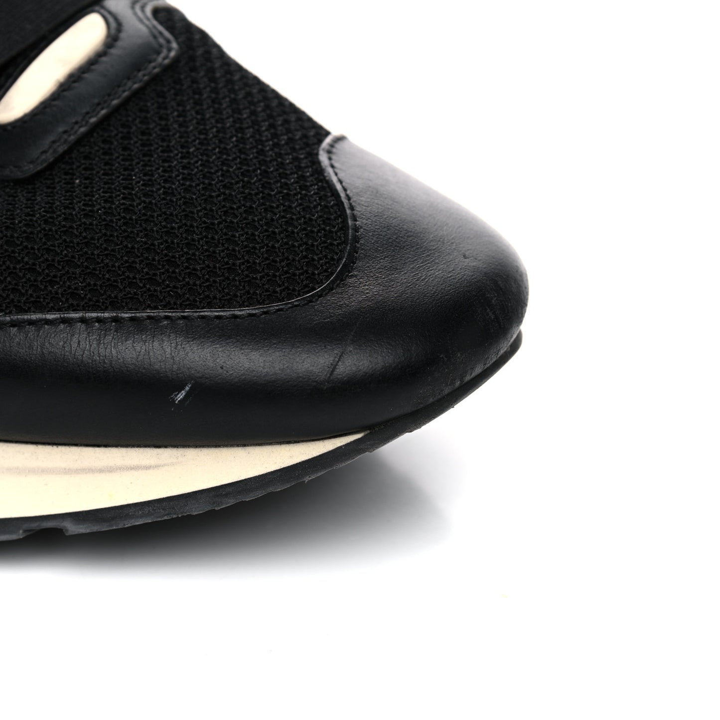 Mesh Calfskin Neoprene Suede Mens Race Runner Sneakers 45 Black