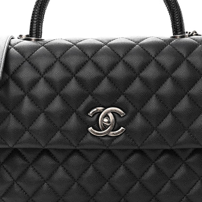 Chanel Caviar Quilted Medium Coco Handle Flap Black 7 of 9