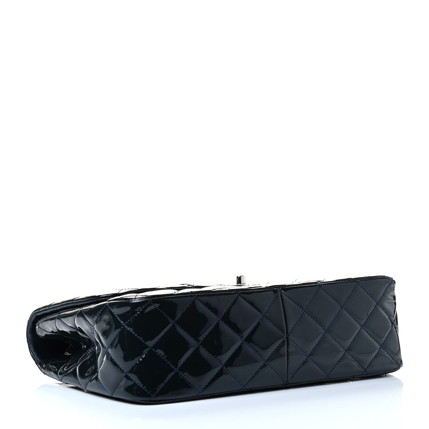 Chanel Patent Quilted Jumbo Single Flap Navy 3 of 4
