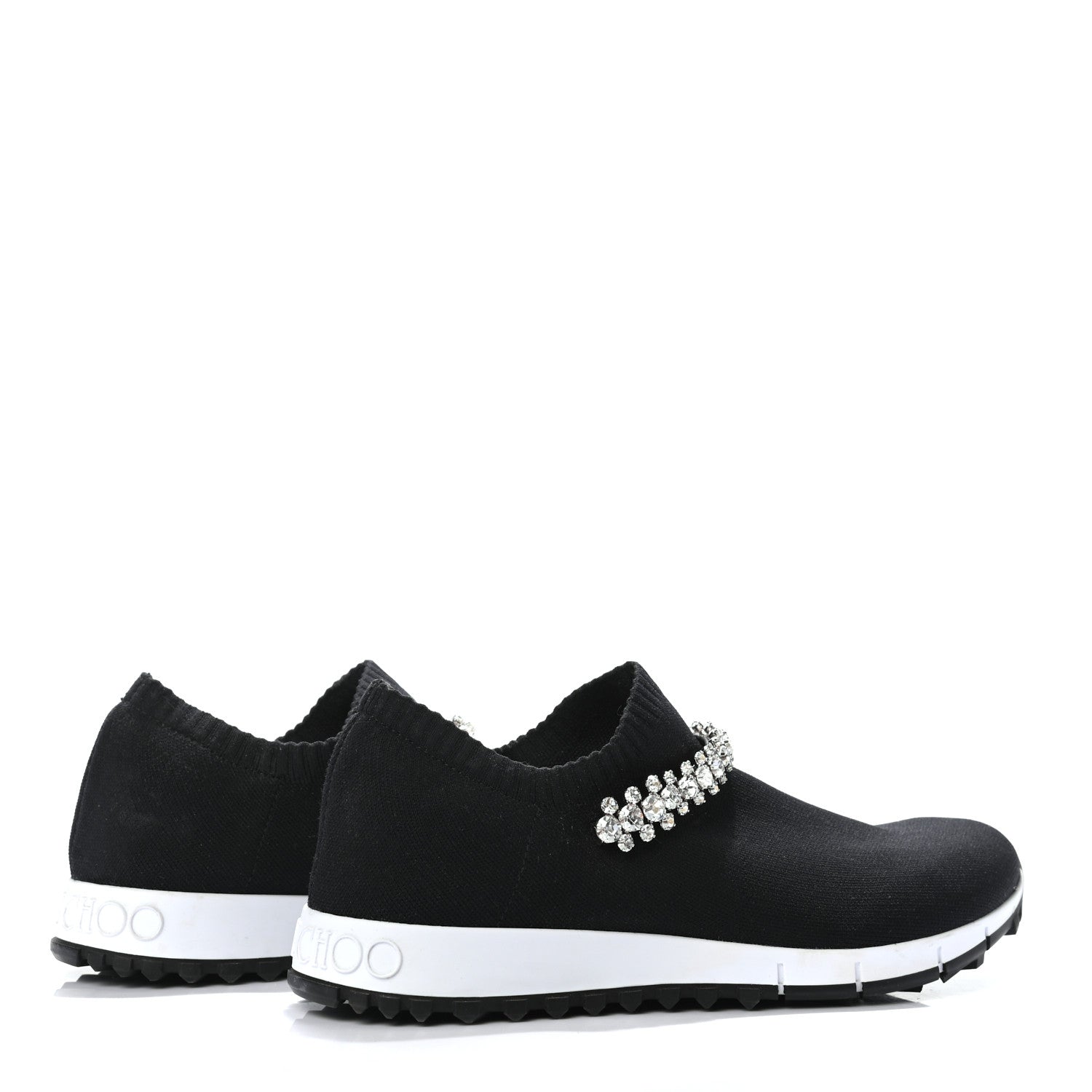 Jimmy Choo Knit Crystal Verona Sneaker 38 Black 4 of 9