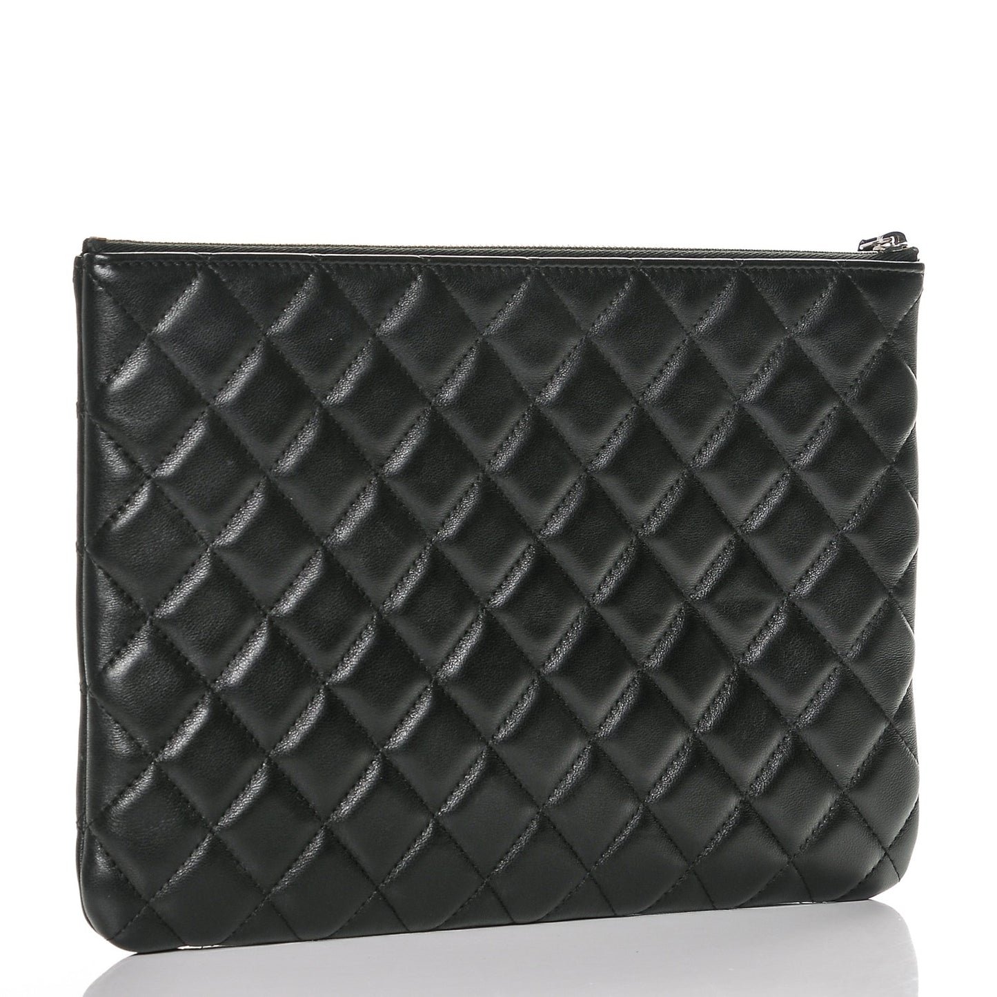 Lambskin Quilted Medium Cosmetic Case Black