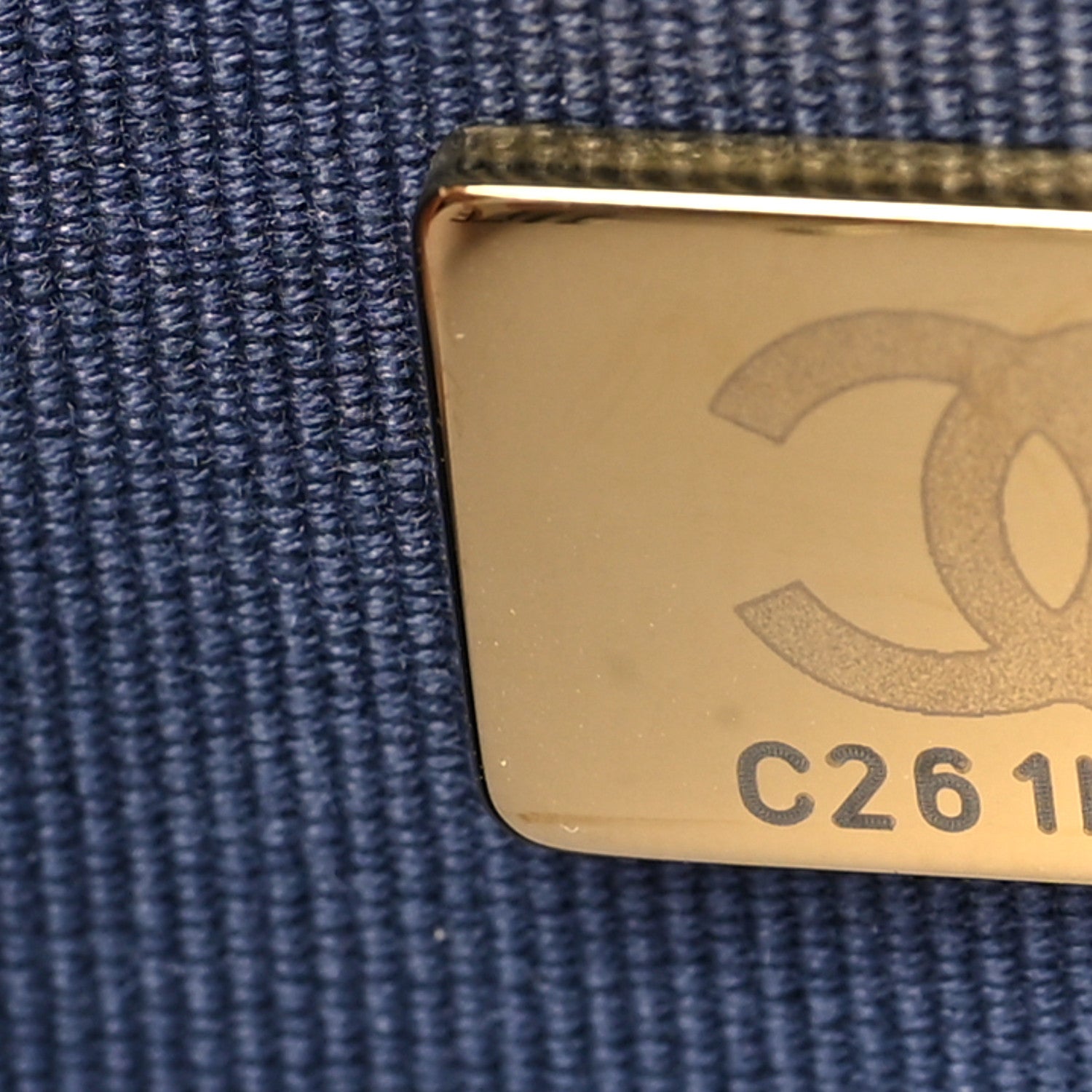 Chanel Denim Printed Wallet On Chain WOC Dark Blue 8 of 11