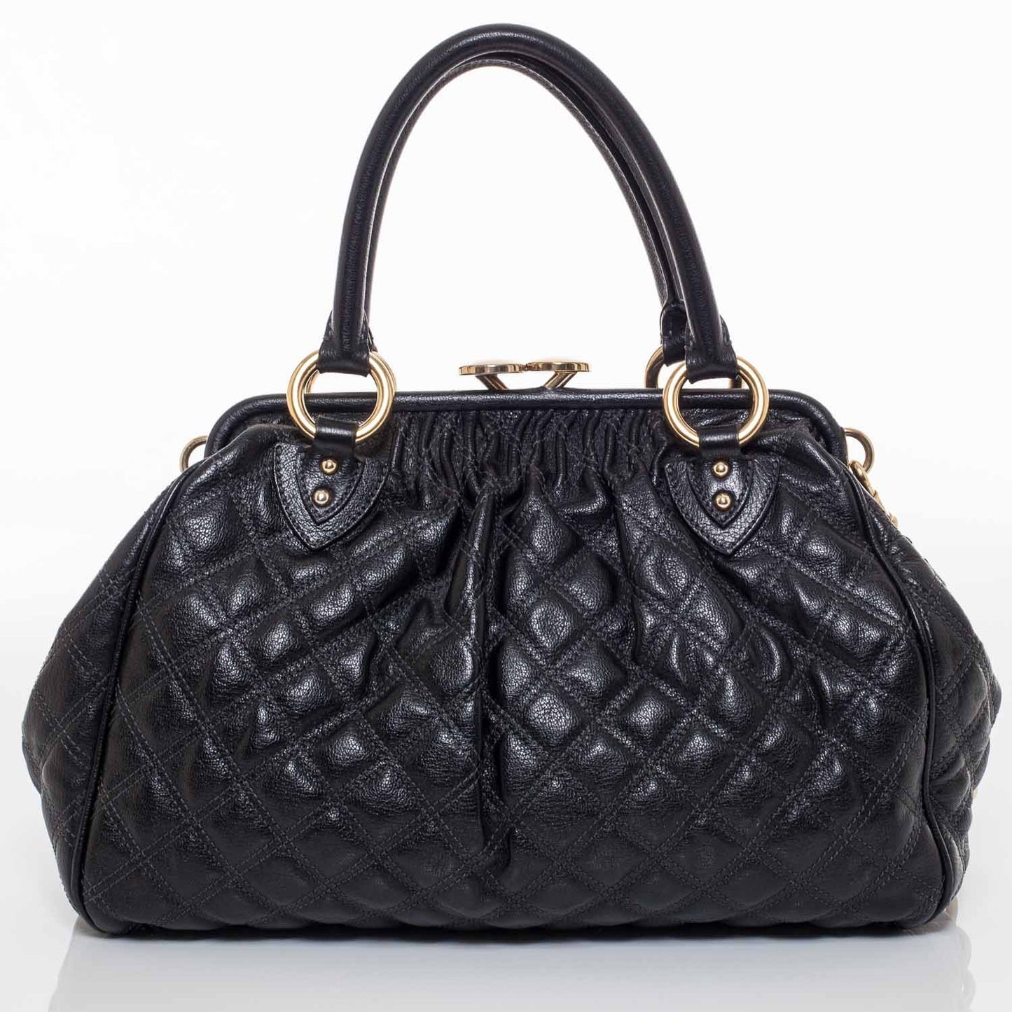 Quilted Leather Stam Black