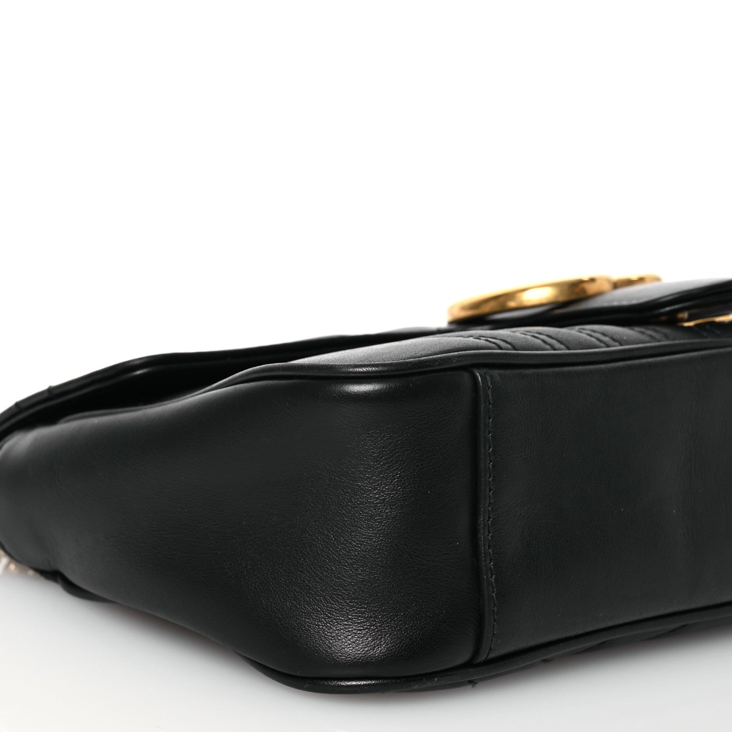 Gucci Calfskin Matelasse Small GG Marmont Shoulder Bag Black 9 of 14
