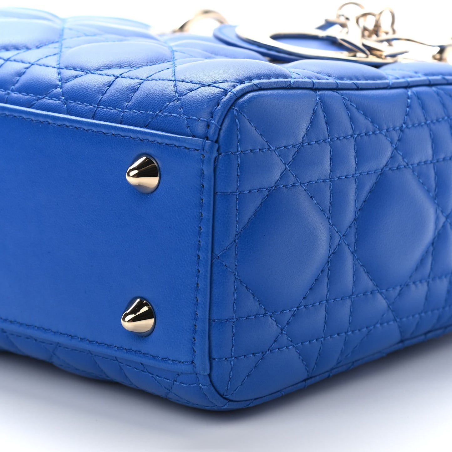 Lambskin Cannage Small Lucky Badges My Lady Dior Blue