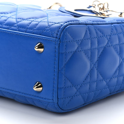 Christian Dior Lambskin Cannage Small Lucky Badges My Lady Dior Blue 9 of 10