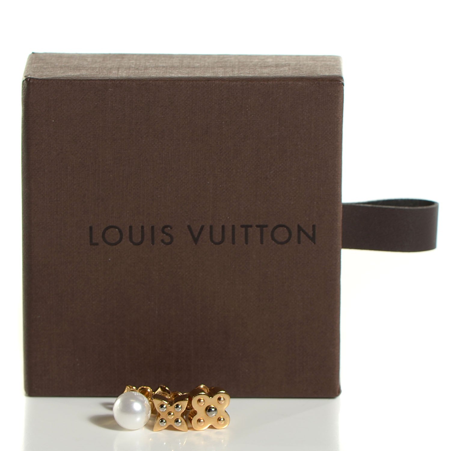 Louis Vuitton Pearl Charmy Earrings Set Gold 3 of 8