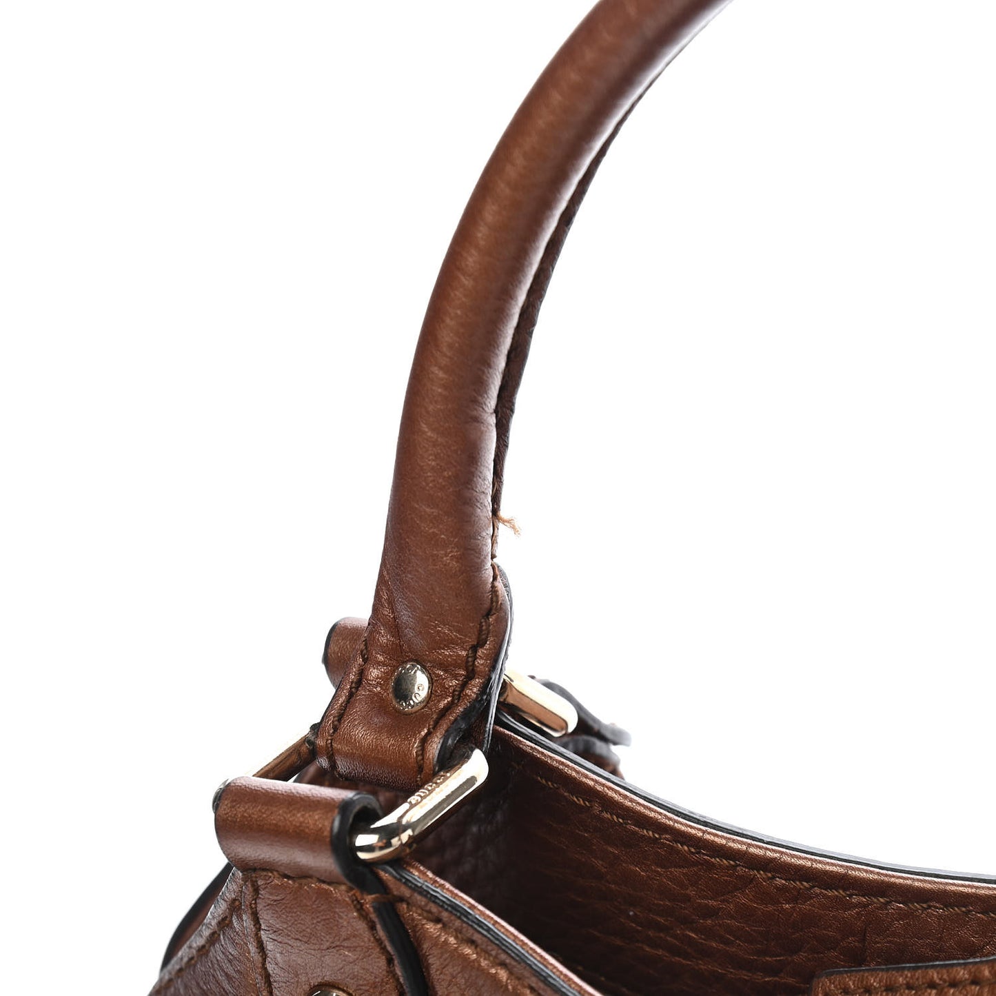 Metallic Calfskin Medium Sukey Tote Brown