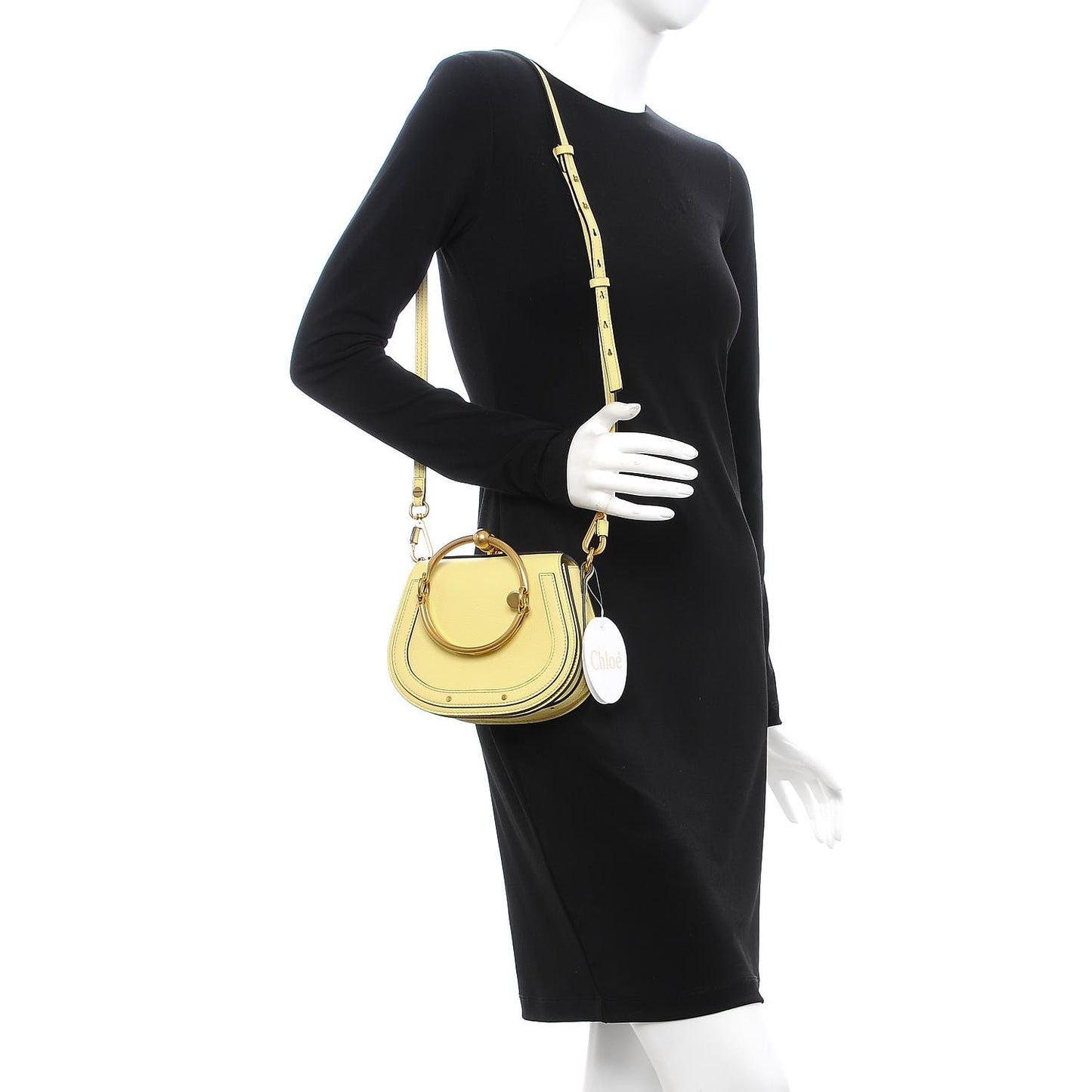 Calfskin Suede Small Nile Bracelet Bag Lemonade