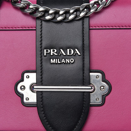 Prada City Calf Saffiano Studded Cahier Bag Fuxia Black 6 of 10