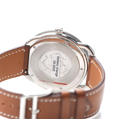 Hermes Stainless Steel Barenia 41mm Arceau Quartz Watch Fauve 4 of 5