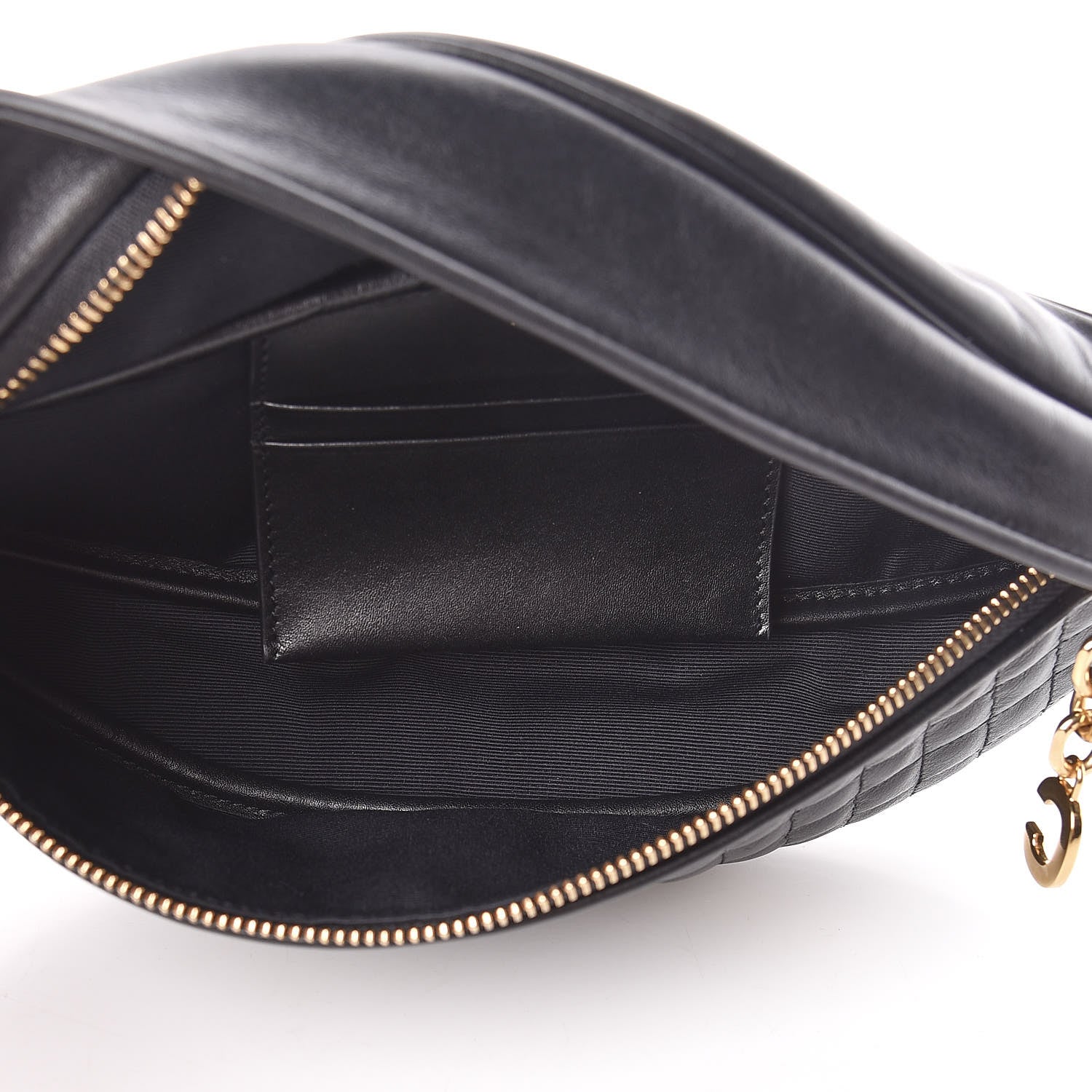 Celine Calfskin Quilted C Charm Belt Bag Black 5 of 10