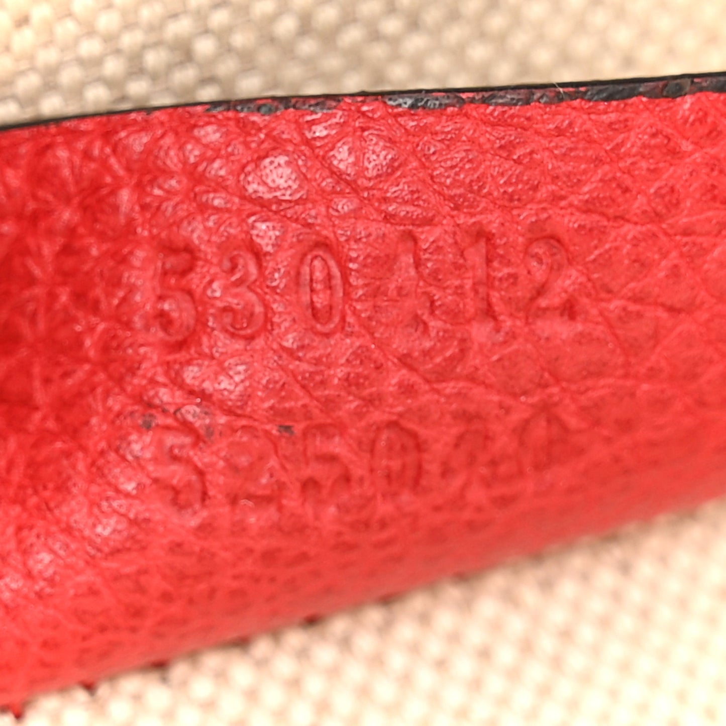 Grained Calfskin Logo Belt Bag Hibiscus Red