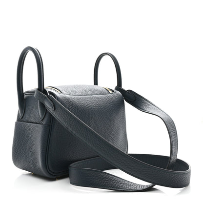 Hermes Taurillon Clemence Mini Lindy 20 Vert Cypress 3 of 11