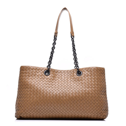 Bottega Veneta Nappa Intrecciato Large Classic Chain Strap Tote Almond 1 of 8