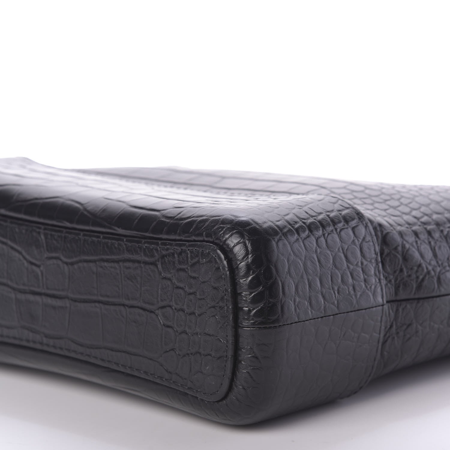 Chanel Crocodile Embossed Calfskin Medium Gabrielle Cocodile Hobo Black 7 of 9