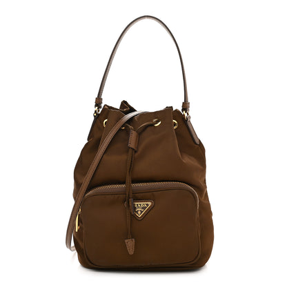 Prada Re-Nylon Saffiano Duet Bucket Crossbody Bag Cocoa 1 of 9