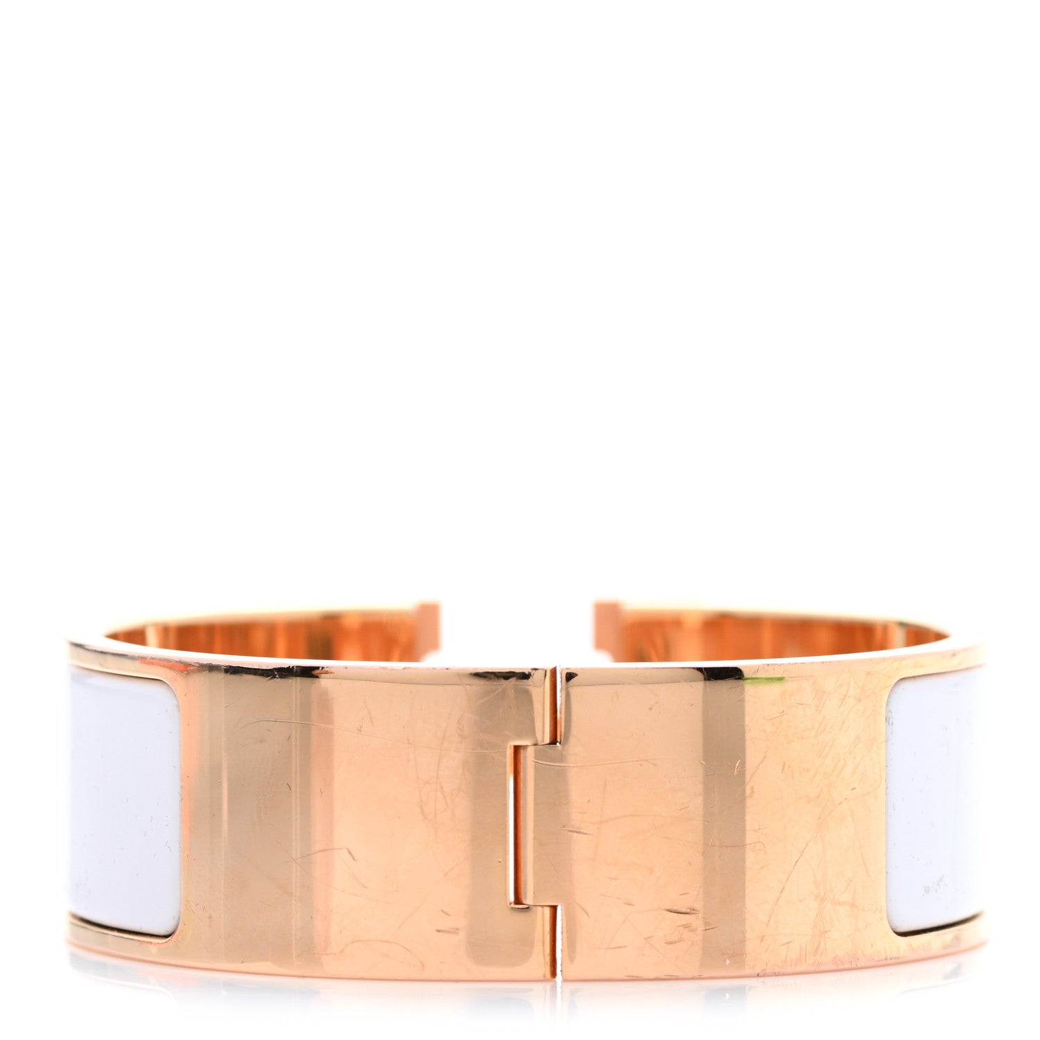 Hermes Enamel Wide Clic Clac H Bracelet PM White 3 of 6