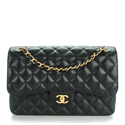 Chanel Caviar Quilted Jumbo Double Flap Black 1 of 8