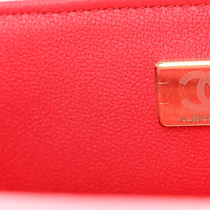Chanel Lambskin Quilted Mini Rectangular Flap Dark Red 7 of 10