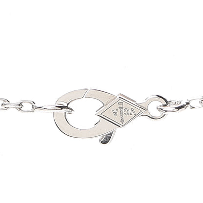 Van Cleef & Arpels 18K White Gold Diamond Guilloche Vintage Alhambra Pendant Necklace 4 of 8