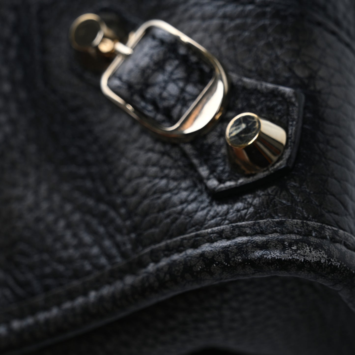 Grained Calfskin Classic Gold Hardware Mini City Ombre Grey Gradient