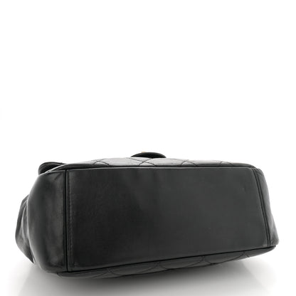 Chanel Glazed Calfskin Quilted Medium Gold Bar Top Handle Flap Black 4 of 16