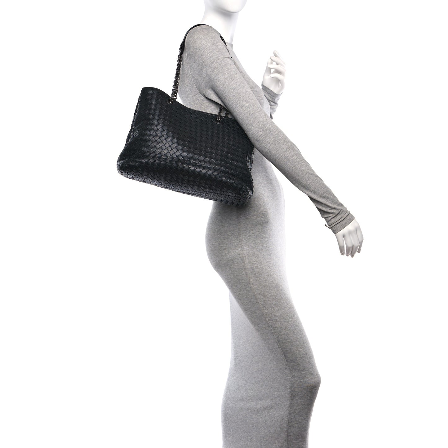 Nappa Intrecciato Medium Tote Black