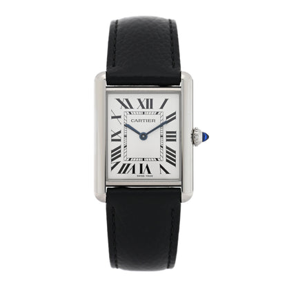 Cartier Stainless Steel Calfskin 25mm Must de Cartier Tank Quartz Watch 1 of 5